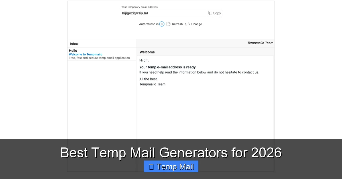 Best Temp Mail Generators for 2026