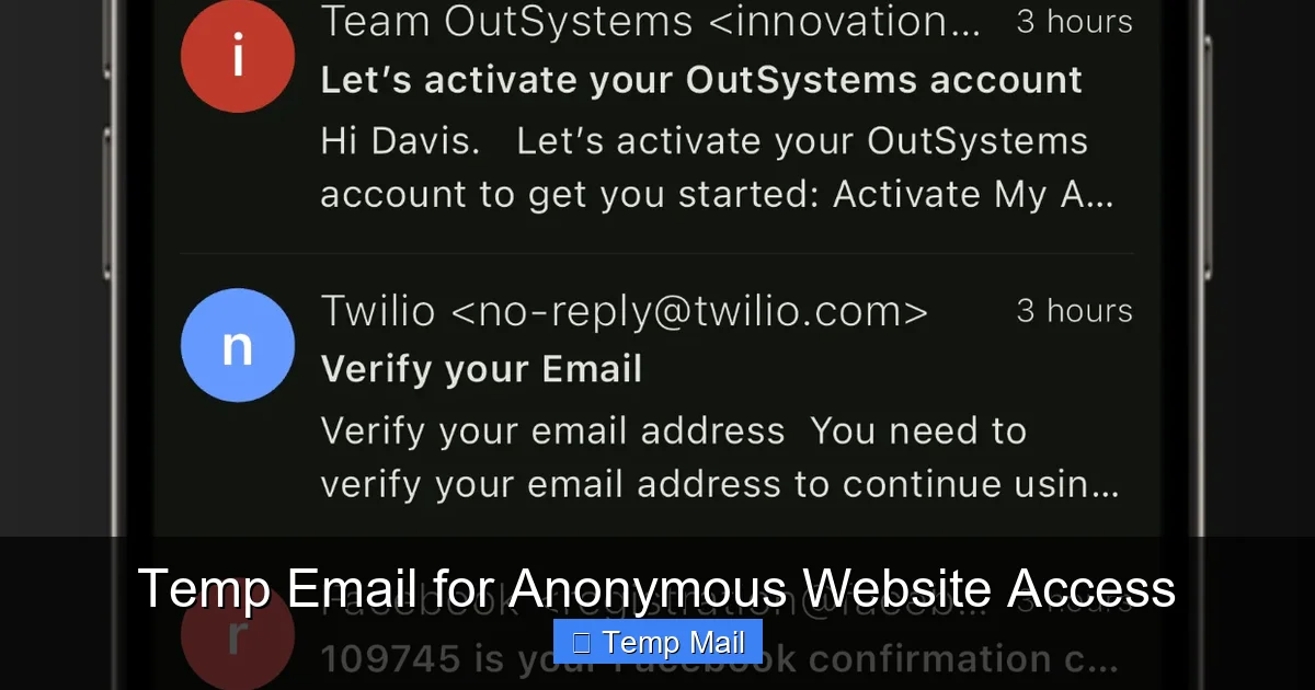 Temp Email for Anonymous Website Access
