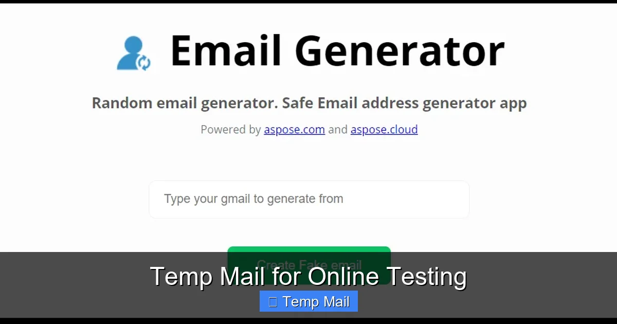 Temp Mail for Online Testing
